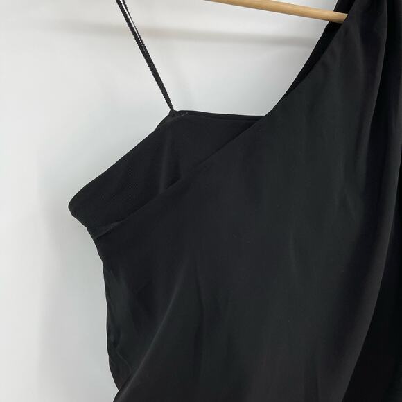 L'Academie by Marianna | NWT Morgane Gown Black Asymmetric One Shoulder Maxi L - Picture 7 of 16